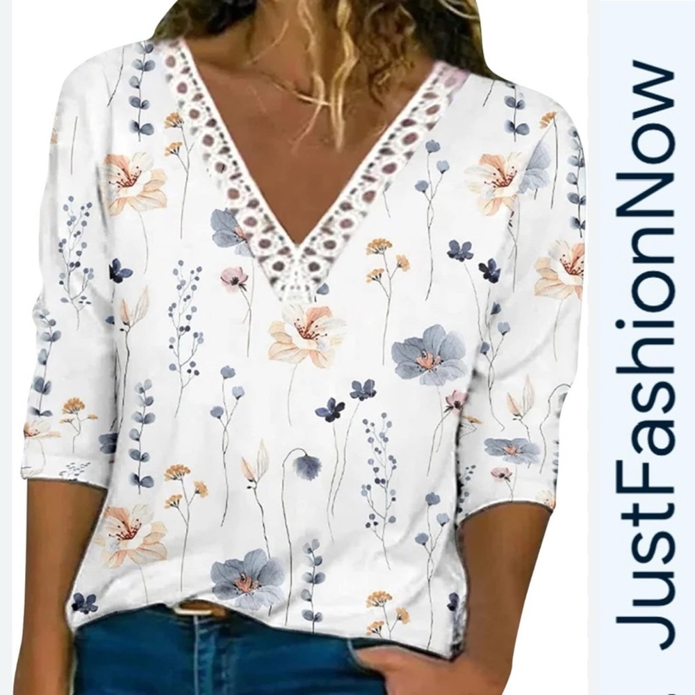 JustFashionNow‎ XXL Floral 3/4 SleeveTop